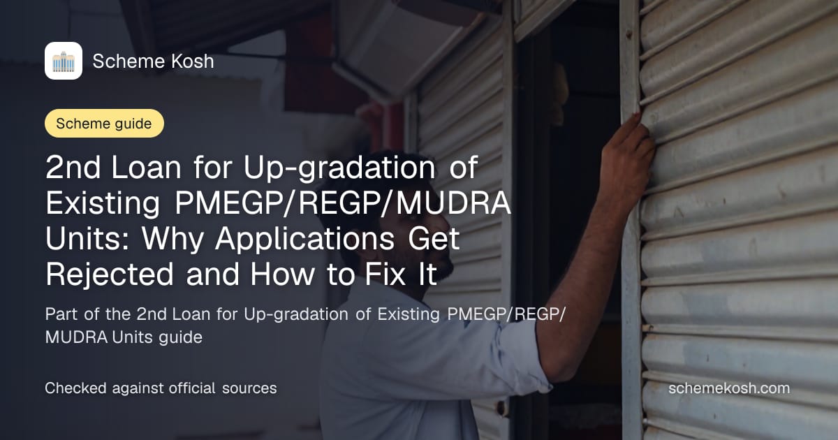 2nd Loan for Up-gradation of Existing PMEGP/REGP/MUDRA Units: Why Applications Get Rejected and How to Fix It