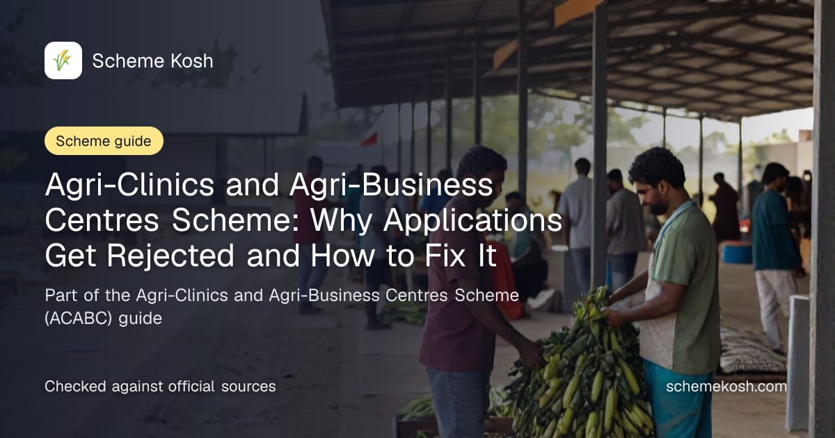 Agri-Clinics and Agri-Business Centres Scheme: Why Applications Get Rejected and How to Fix It