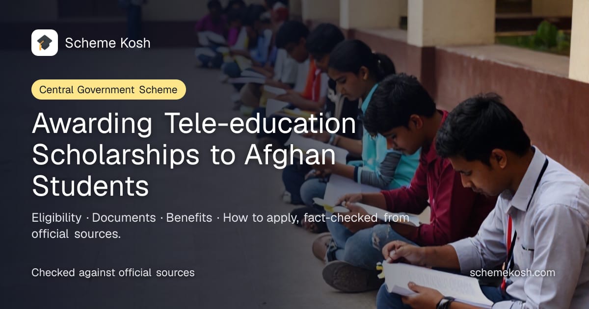 Awarding Tele-education Scholarships to Afghan Students: Fully funded online UG/PG scholarships (up to 1,000 a year) for Afghan nationals