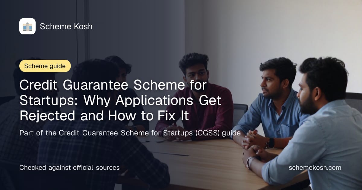 Credit Guarantee Scheme for Startups: Why Applications Get Rejected and How to Fix It, a guide to Credit Guarantee Scheme for Startups (CGSS)