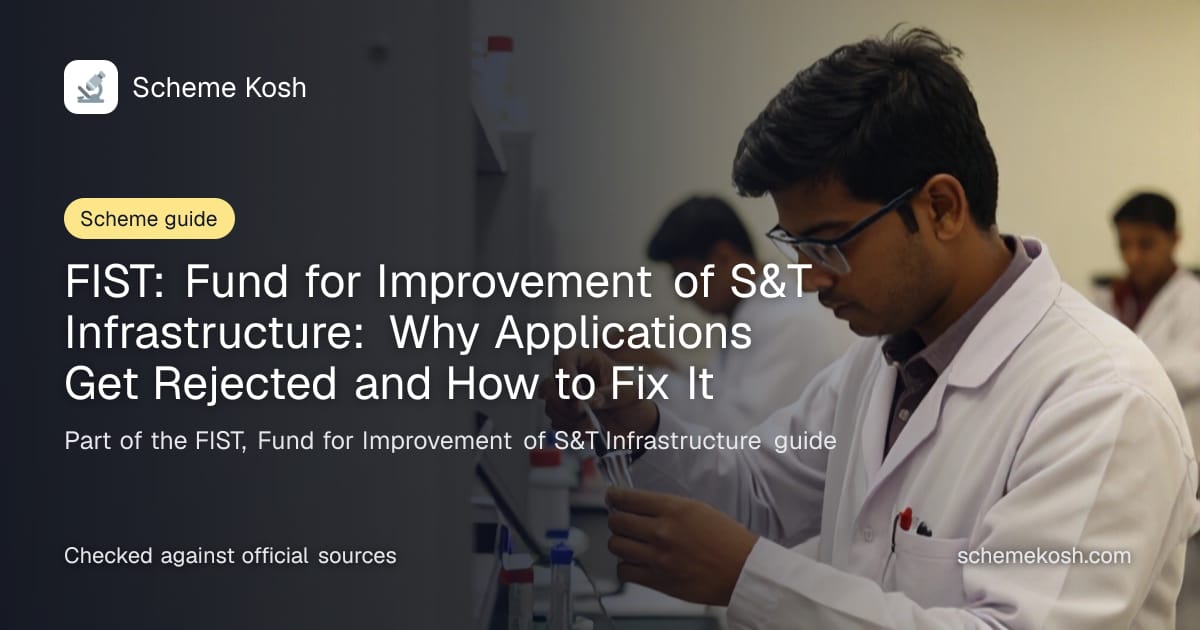 FIST: Fund for Improvement of S&T Infrastructure: Why Applications Get Rejected and How to Fix It, a guide to FIST