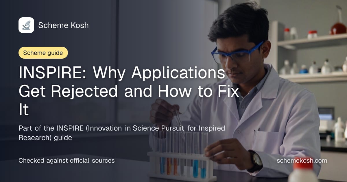 INSPIRE: Why Applications Get Rejected and How to Fix It, a guide to INSPIRE (Innovation in Science Pursuit for Inspired Research)