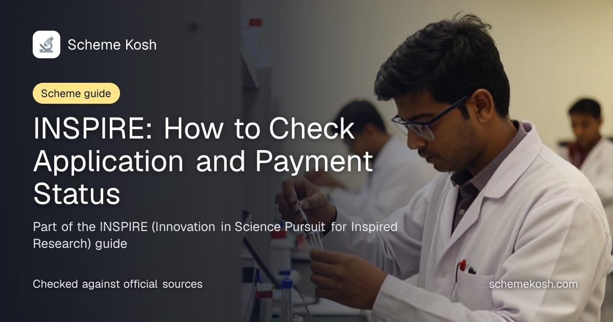 INSPIRE: How to Check Application and Payment Status, a guide to INSPIRE (Innovation in Science Pursuit for Inspired Research)