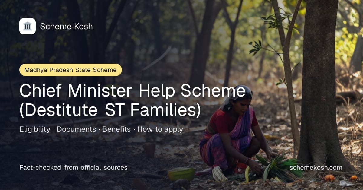 Chief Minister Help Scheme (Destitute ST Families) (Madhya Pradesh): Foodgrain, household material and discretionary relief for destitute