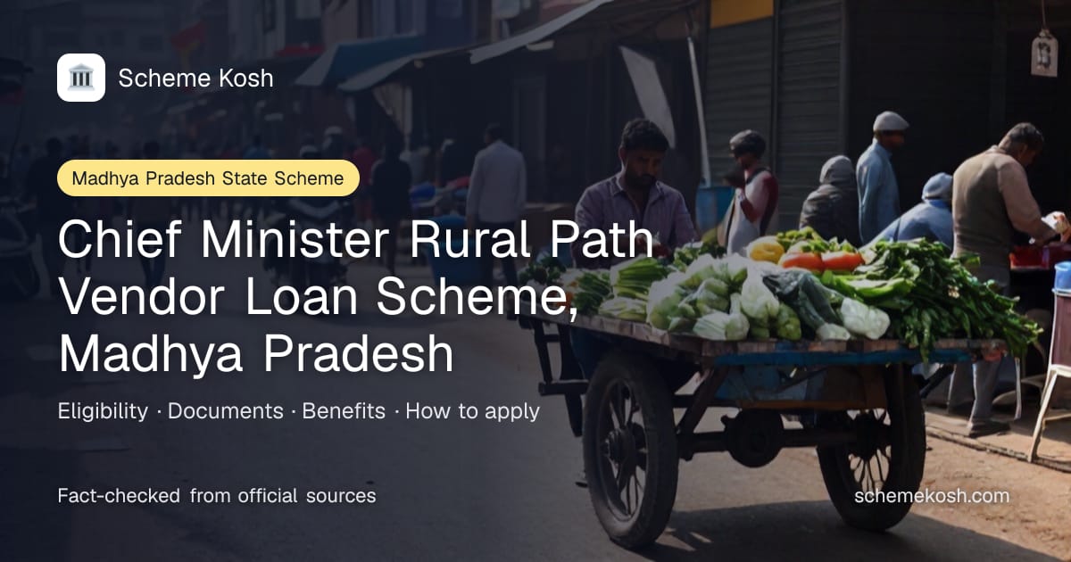 Chief Minister Rural Path Vendor Loan Scheme, Madhya Pradesh (Madhya Pradesh): Collateral-free bank loan of up to Rs 10,000 with the state