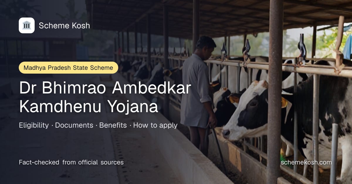 Dr Bhimrao Ambedkar Kamdhenu Yojana (Madhya Pradesh): Bank-linked dairy unit of 25 milch animals with 25 to 33 per cent government grant