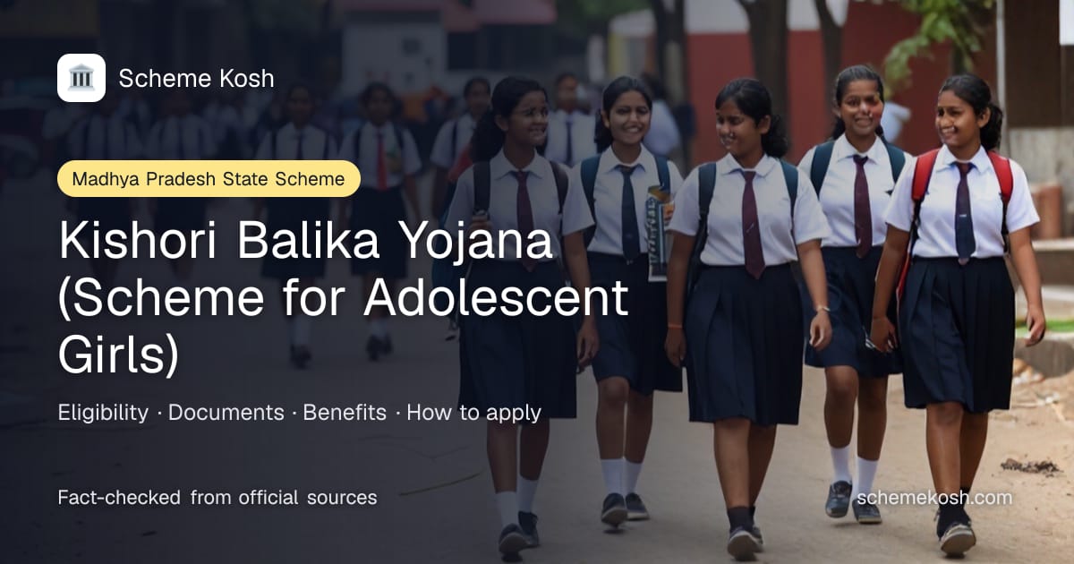 Kishori Balika Yojana (Scheme for Adolescent Girls) (Madhya Pradesh): Free take-home ration for about 300 days a year plus health checks