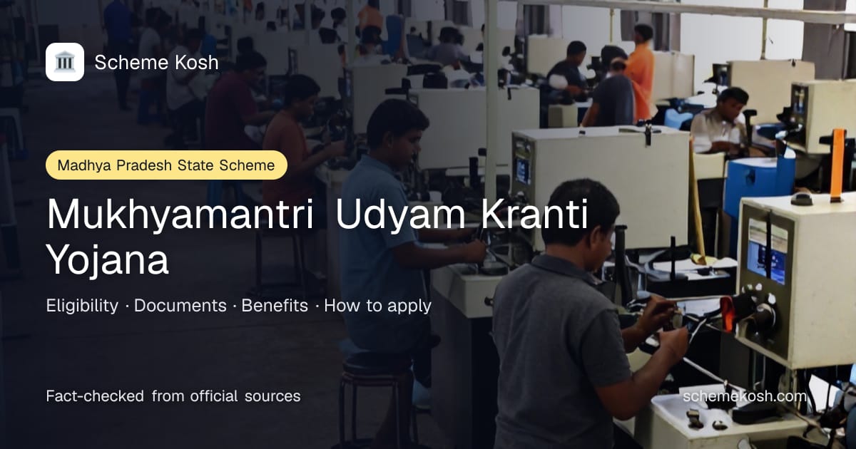 Mukhyamantri Udyam Kranti Yojana (Madhya Pradesh): Collateral-free bank loan with 3 per cent interest subsidy for 7 years plus credit