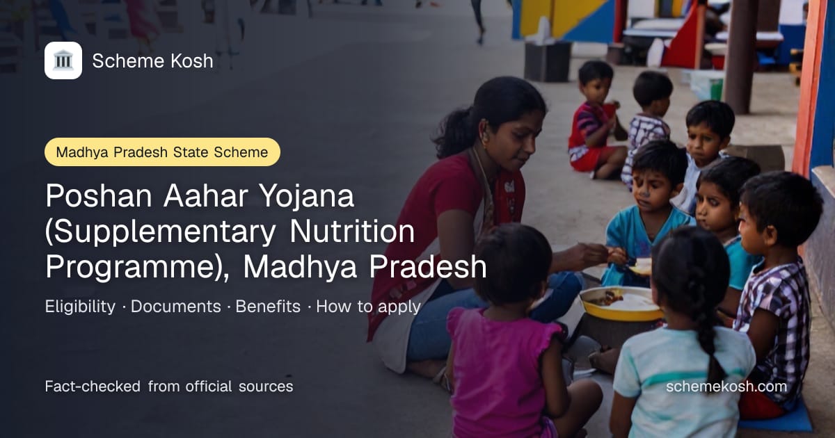Poshan Aahar Yojana (Supplementary Nutrition Programme), Madhya Pradesh (Madhya Pradesh): Free supplementary nutrition through anganwadi
