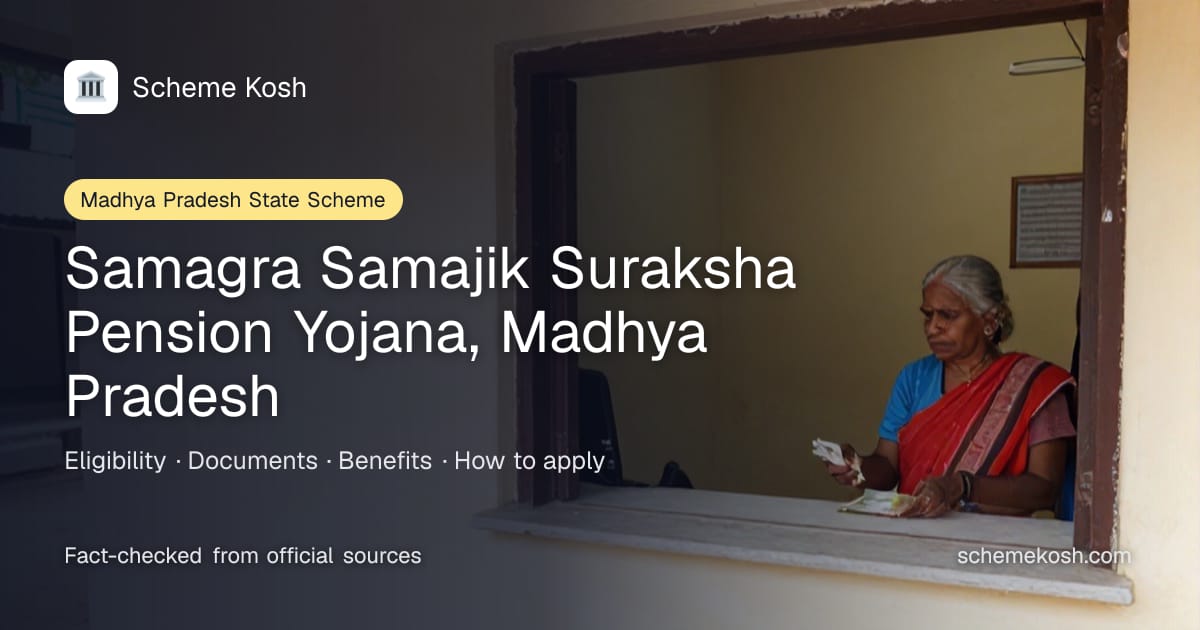 Samagra Samajik Suraksha Pension Yojana, Madhya Pradesh (Madhya Pradesh): A single platform delivering 12 pension and assistance schemes