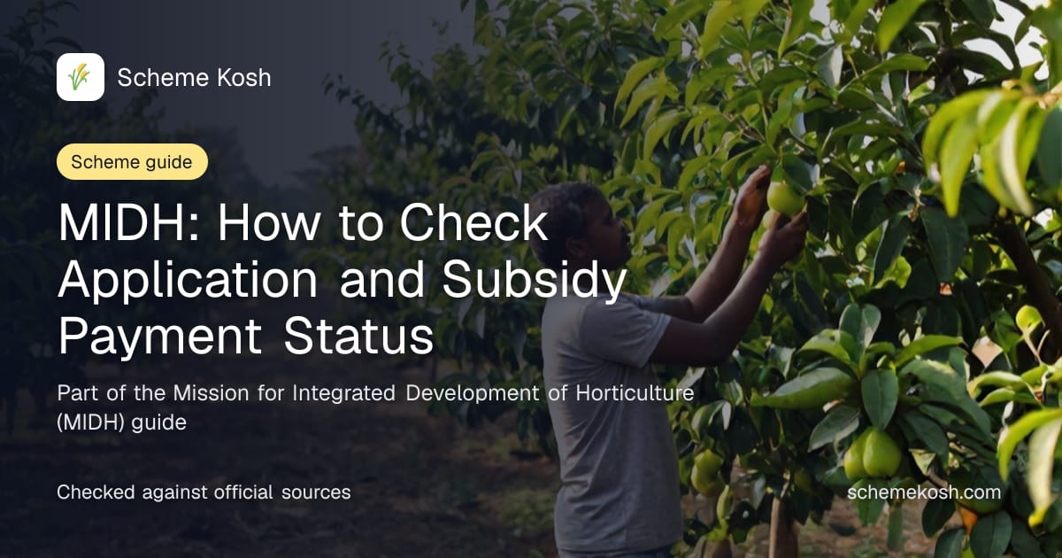 MIDH: How to Check Application and Subsidy Payment Status, a guide to Mission for Integrated Development of Horticulture (MIDH)