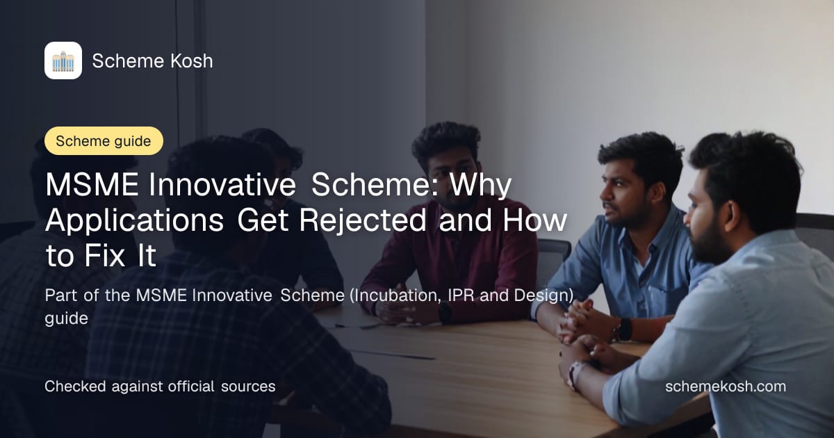 MSME Innovative Scheme: Why Applications Get Rejected and How to Fix It, a guide to MSME Innovative Scheme (Incubation, IPR and Design)