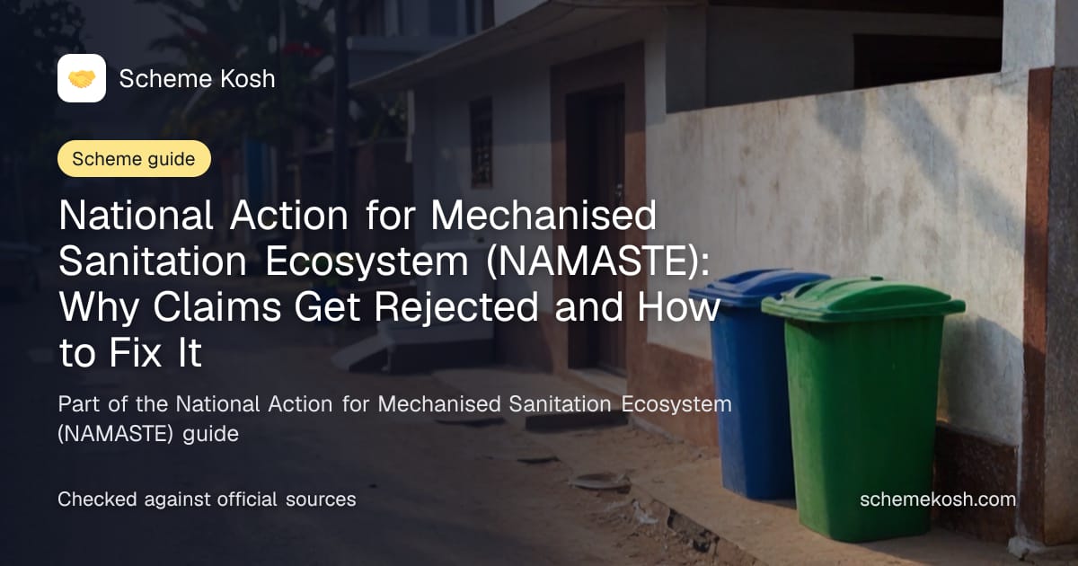 National Action for Mechanised Sanitation Ecosystem (NAMASTE): Why Claims Get Rejected and How to Fix It