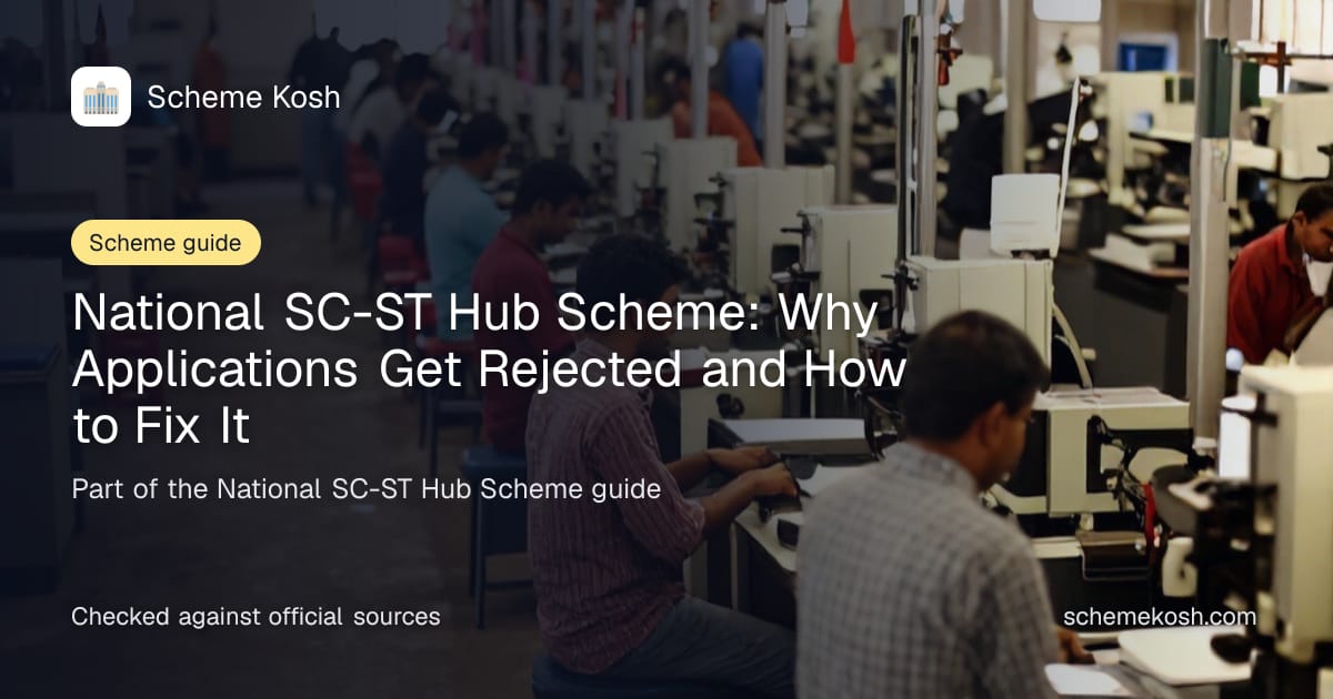 National SC-ST Hub Scheme: Why Applications Get Rejected and How to Fix It