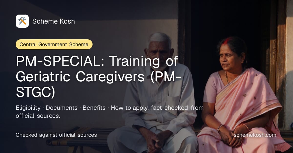 PM-SPECIAL: Training of Geriatric Caregivers (PM-STGC): Free certified training as a geriatric caregiver with placement support