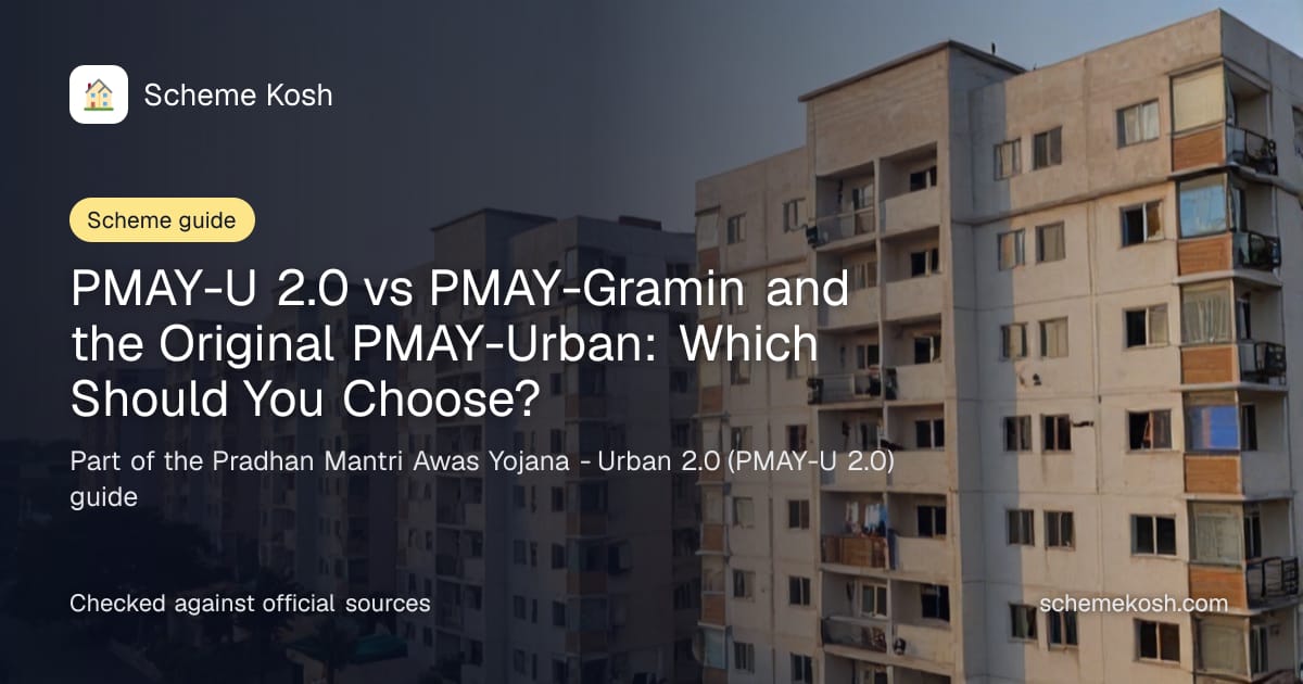 PMAY-U 2.0 vs PMAY-Gramin and the Original PMAY-Urban: Which Should You Choose?, a guide to Pradhan Mantri Awas Yojana - Urban 2.0 (PMAY-U 2.0)