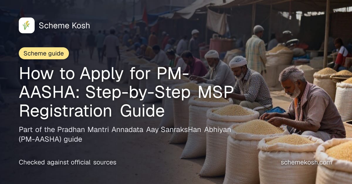 How to Apply for PM-AASHA: Step-by-Step MSP Registration Guide, a guide to Pradhan Mantri Annadata Aay SanraksHan Abhiyan (PM-AASHA)