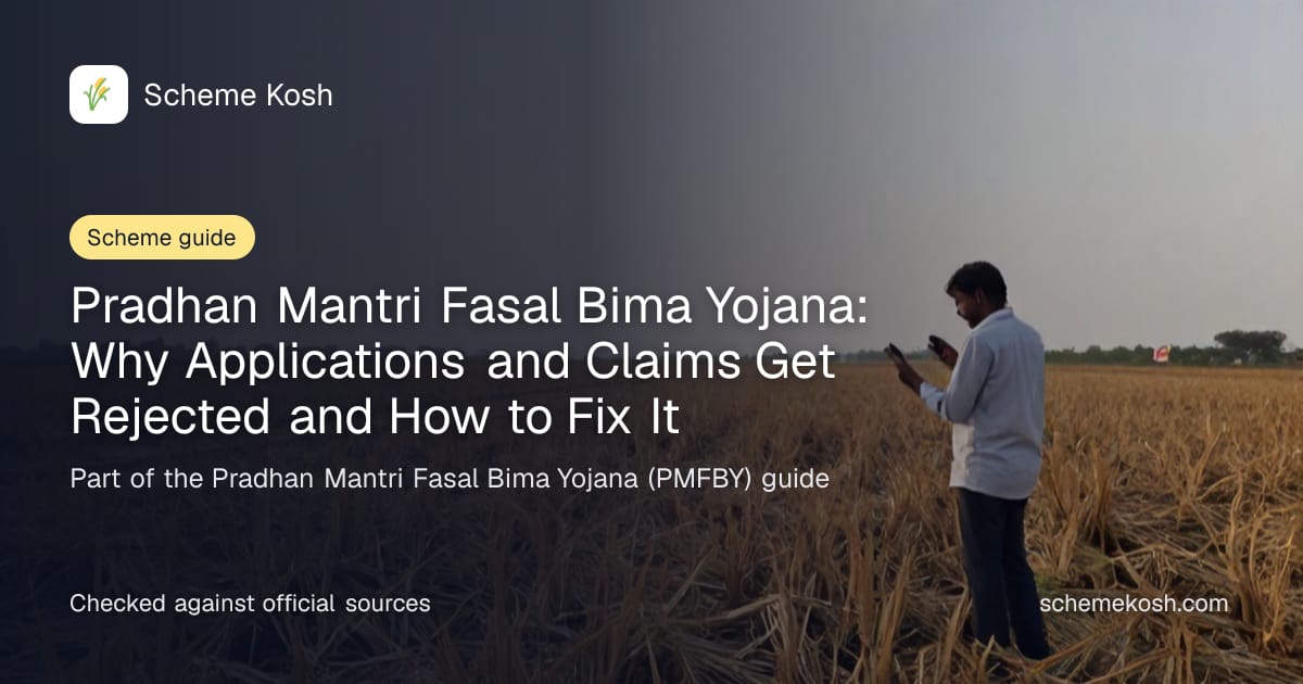 Pradhan Mantri Fasal Bima Yojana: Why Applications and Claims Get Rejected and How to Fix It, a guide to Pradhan Mantri Fasal Bima Yojana (PMFBY)
