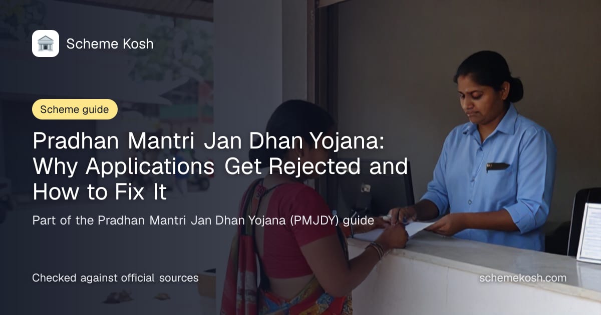 Pradhan Mantri Jan Dhan Yojana: Why Applications Get Rejected and How to Fix It, a guide to Pradhan Mantri Jan Dhan Yojana (PMJDY)