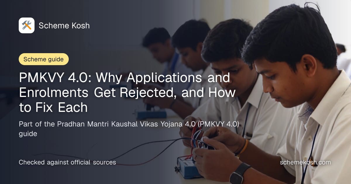PMKVY 4.0: Why Applications and Enrolments Get Rejected, and How to Fix Each, a guide to Pradhan Mantri Kaushal Vikas Yojana 4.0 (PMKVY 4.0)