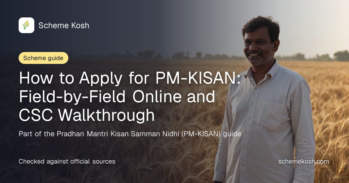 How to Apply for PM-KISAN: Field-by-Field Online and CSC Walkthrough, a guide to Pradhan Mantri Kisan Samman Nidhi (PM-KISAN)