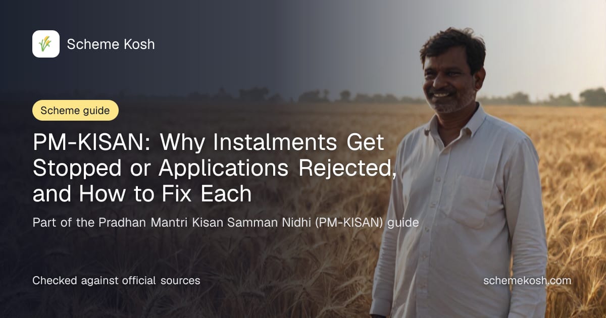 PM-KISAN: Why Instalments Get Stopped or Applications Rejected, and How to Fix Each, a guide to Pradhan Mantri Kisan Samman Nidhi (PM-KISAN)