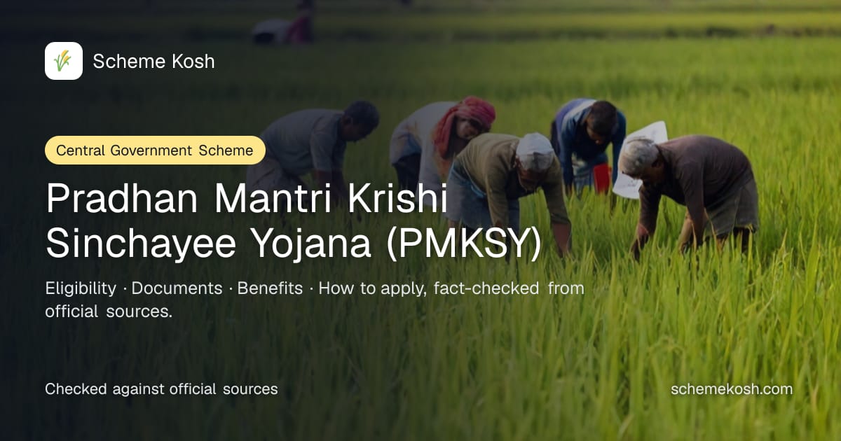 Pradhan Mantri Krishi Sinchayee Yojana (PMKSY): Irrigation infrastructure funded through state projects under AIBP. Eligibility and how to apply