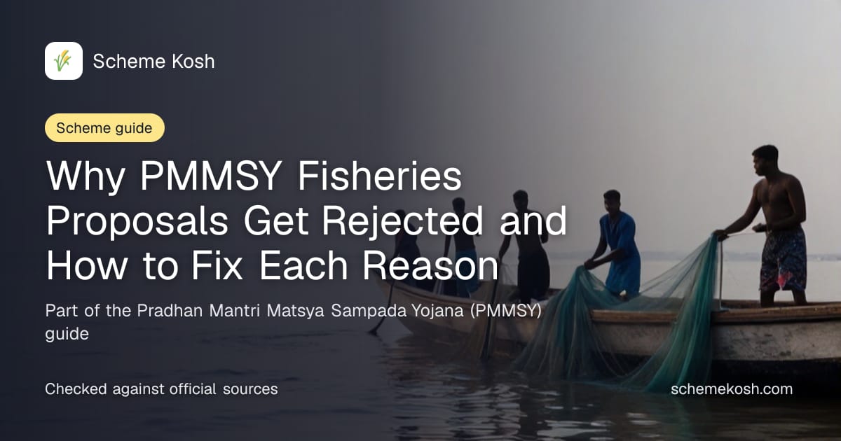 Why PMMSY Fisheries Proposals Get Rejected and How to Fix Each Reason, a guide to Pradhan Mantri Matsya Sampada Yojana (PMMSY)