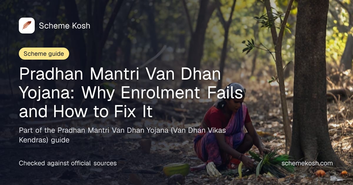 Pradhan Mantri Van Dhan Yojana: Why Enrolment Fails and How to Fix It, a guide to Pradhan Mantri Van Dhan Yojana (Van Dhan Vikas Kendras)