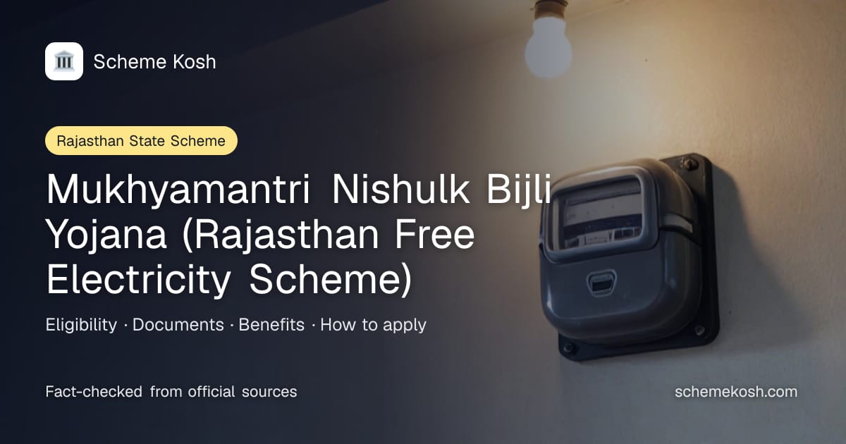 Mukhyamantri Nishulk Bijli Yojana (Rajasthan Free Electricity Scheme) (Rajasthan): Up to 150 free units of electricity a month for a domestic