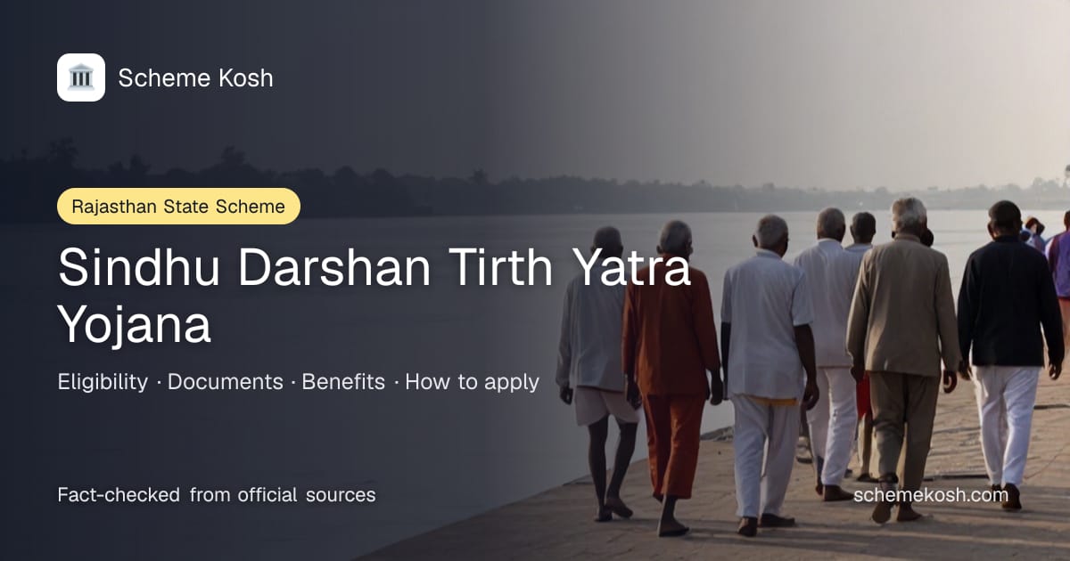 Sindhu Darshan Tirth Yatra Yojana (Rajasthan): Reimbursement of 50 per cent of actual travel expenses for the Sindhu Darshan pilgrimage