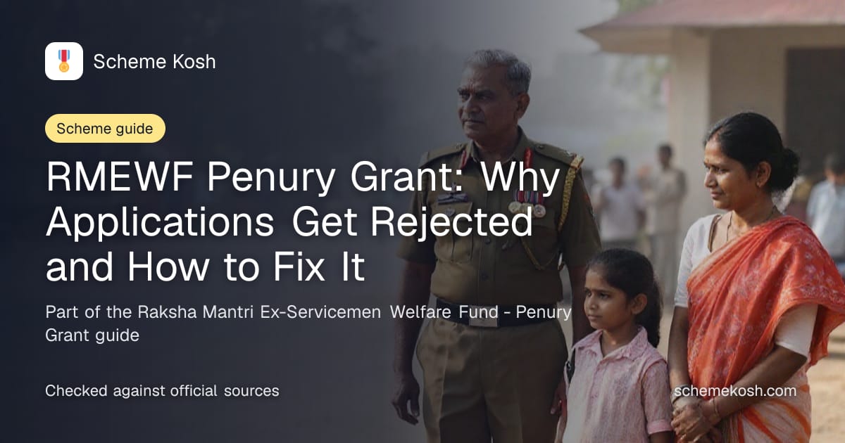RMEWF Penury Grant: Why Applications Get Rejected and How to Fix It, a guide to Raksha Mantri Ex-Servicemen Welfare Fund - Penury Grant