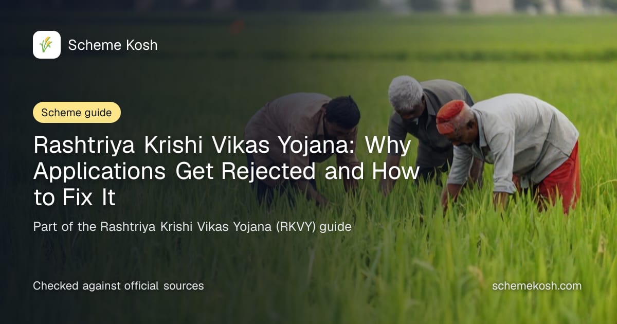 Rashtriya Krishi Vikas Yojana: Why Applications Get Rejected and How to Fix It, a guide to Rashtriya Krishi Vikas Yojana (RKVY)