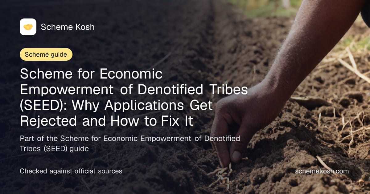 Scheme for Economic Empowerment of Denotified Tribes (SEED): Why Applications Get Rejected and How to Fix It