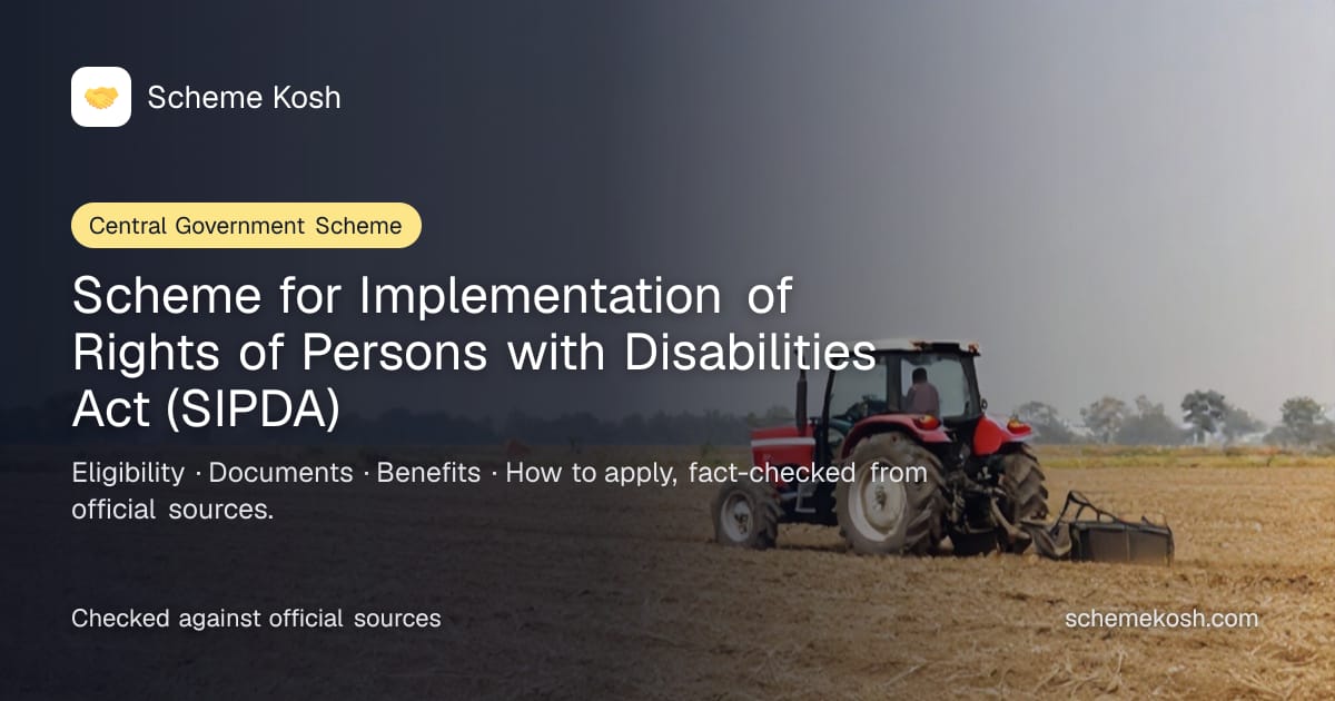 Scheme for Implementation of Rights of Persons with Disabilities Act (SIPDA): Grants-in-aid to institutions for barrier-free infrastructure