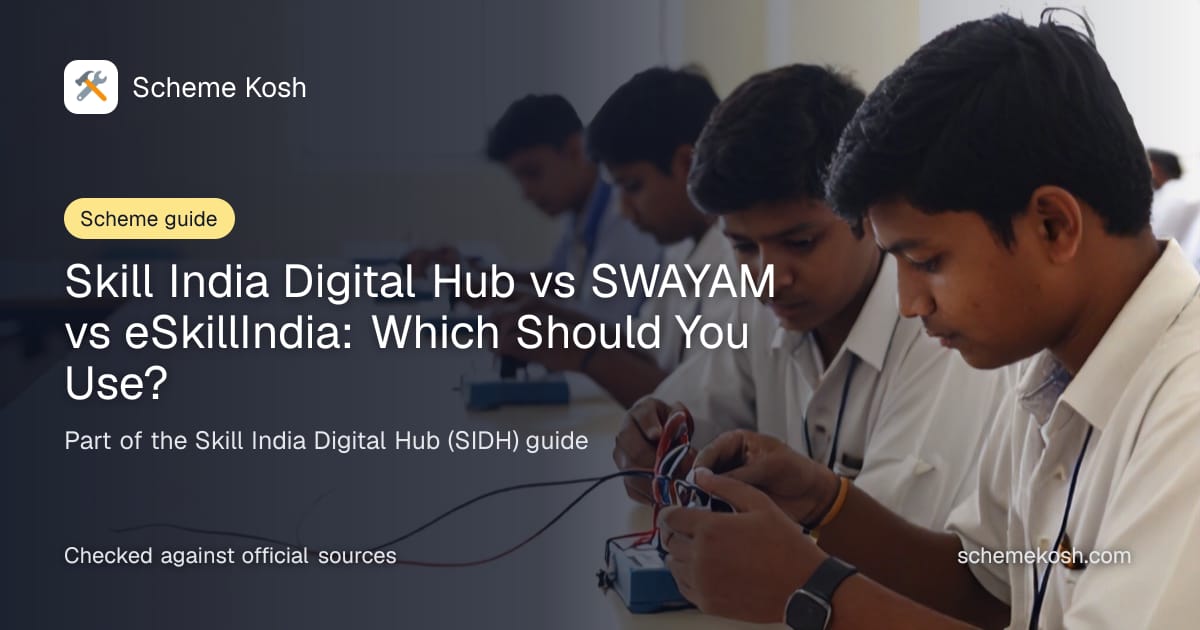 Skill India Digital Hub vs SWAYAM vs eSkillIndia: Which Should You Use?, a guide to Skill India Digital Hub (SIDH)