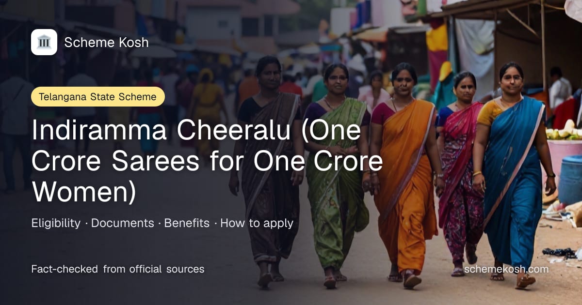Indiramma Cheeralu (One Crore Sarees for One Crore Women) in Telangana: One free saree per eligible woman