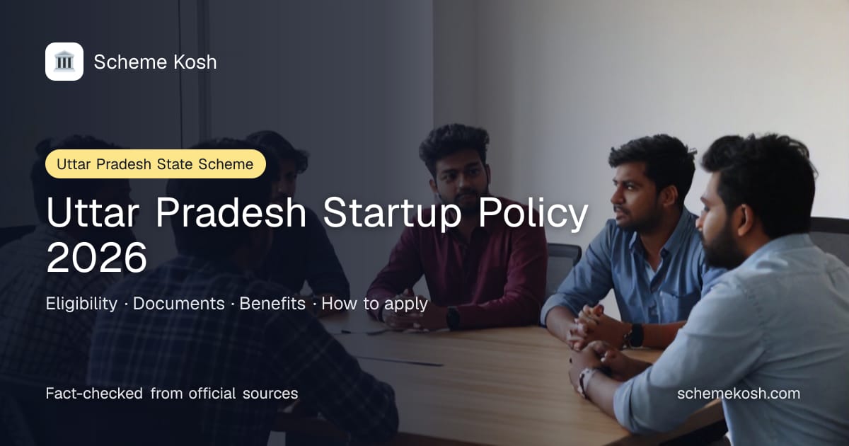 Uttar Pradesh Startup Policy 2026: Sustenance allowance Rs 20,000 a month for 2 years, prototype grant up to Rs 10 lakh
