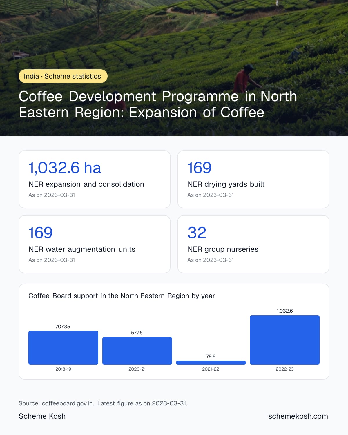 Coffee Development Programme in North Eastern Region: Expansion of Coffee statistics infographic